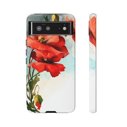 Poppy Flower Drawing Android Case (Protective) Google Pixel 6 Glossy Phone Case