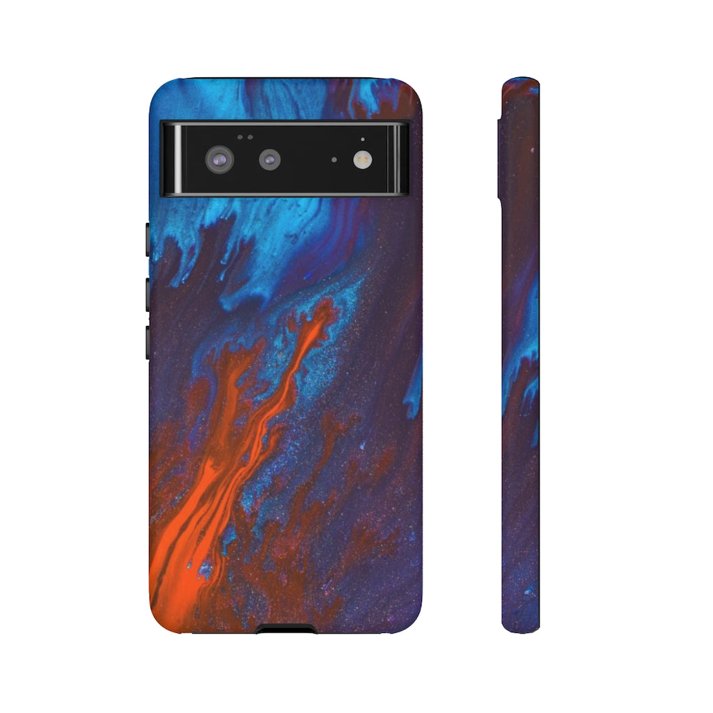 Orange Flame Ink Art Android Case (Protective) Google Pixel 6 Matte Phone Case