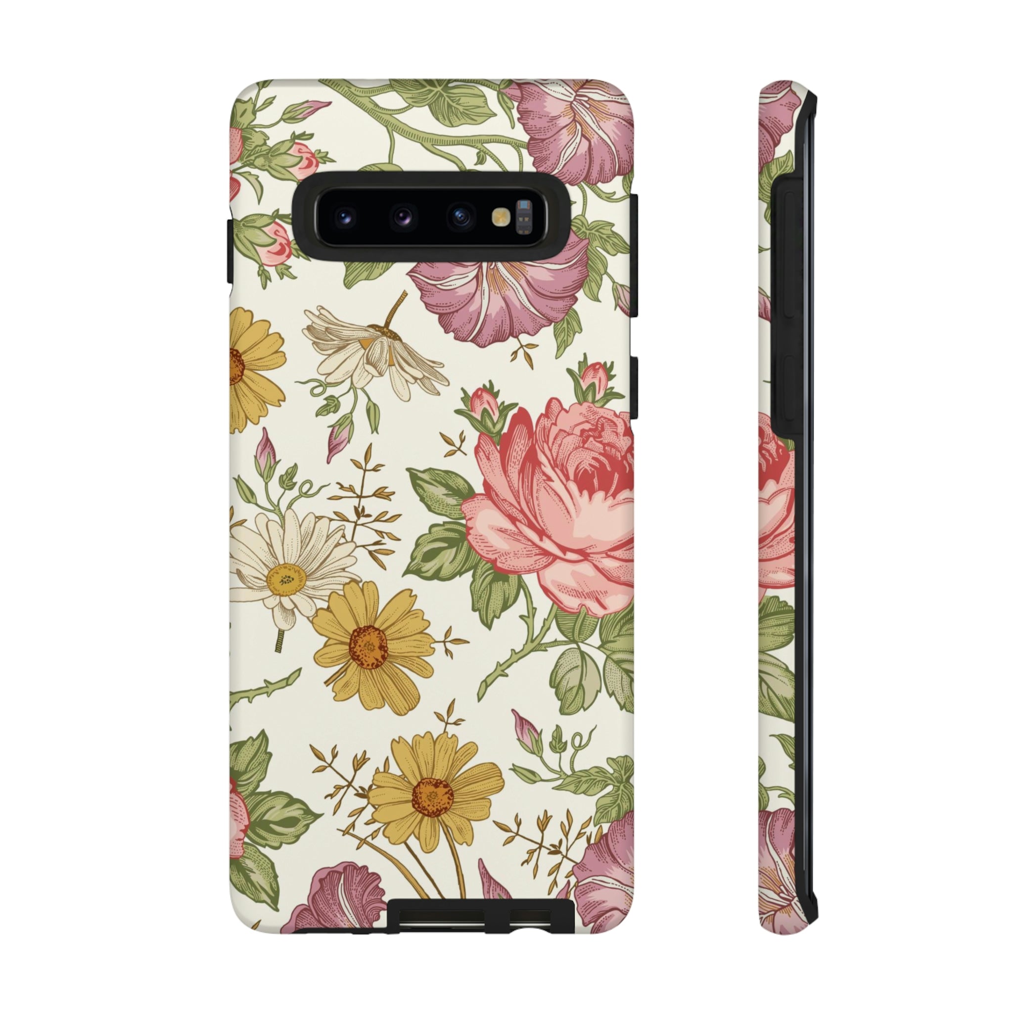 Fabric Vintage Flower Samsung Case (Protective) Samsung Galaxy S10 Matte Phone Case