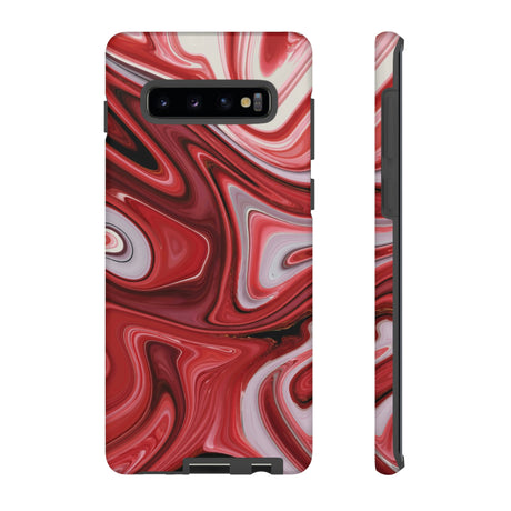 Red White Liquid Android Case (Protective) Samsung Galaxy S10 Plus Matte Phone Case