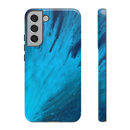 Light Blue Ink Art Android Case (Protective) Samsung Galaxy S22 Plus Glossy Phone Case