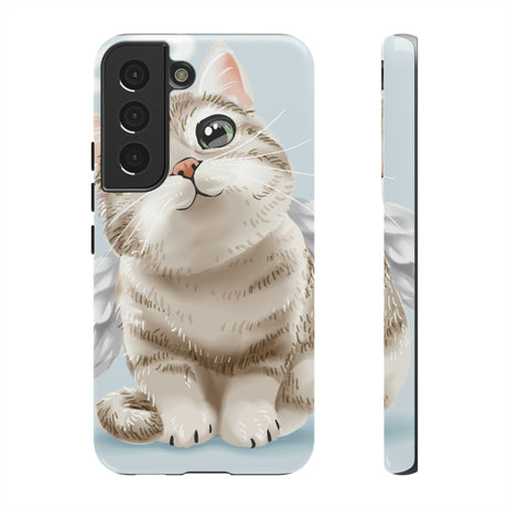 Cute Angel Cat Android Case (Protective) Samsung Galaxy S22 Glossy Phone Case