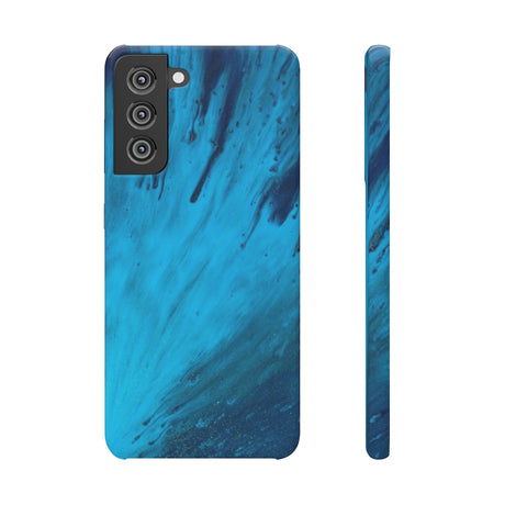 Light Blue Ink Art Android Case (Slim) Samsung S21 FE Glossy Phone Case