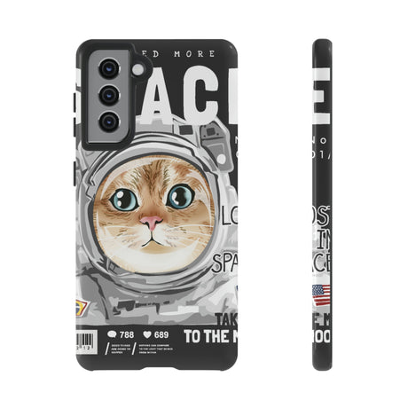 Space Cute Cat Android Case (Protective) Samsung Galaxy S21 Glossy Phone Case