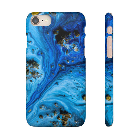 Blue Ice Melt Ink Art iPhone Case (Slim) iPhone 8 Matte Phone Case