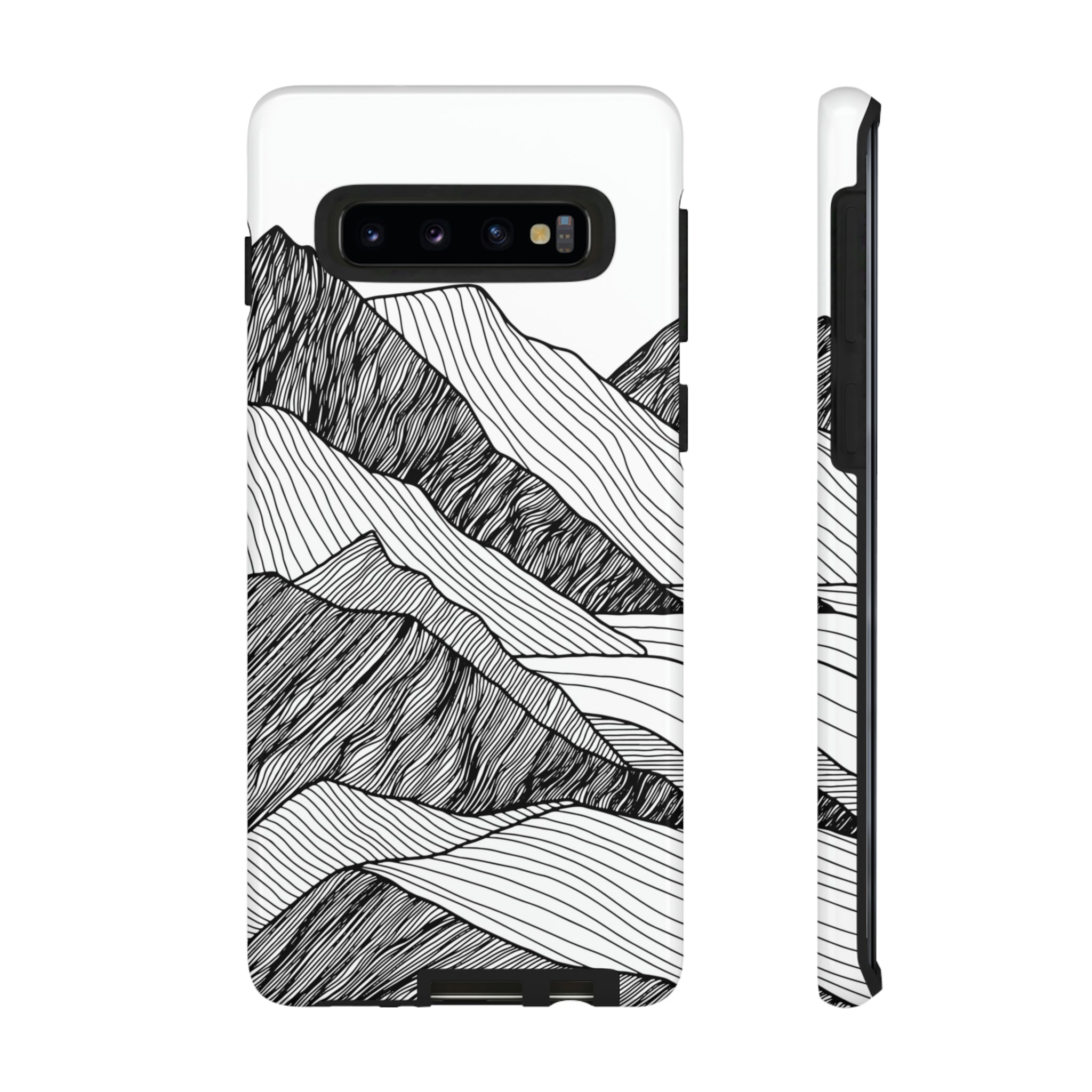 Mountain Line Art Android Case (Protective) Samsung Galaxy S10 Glossy Phone Case