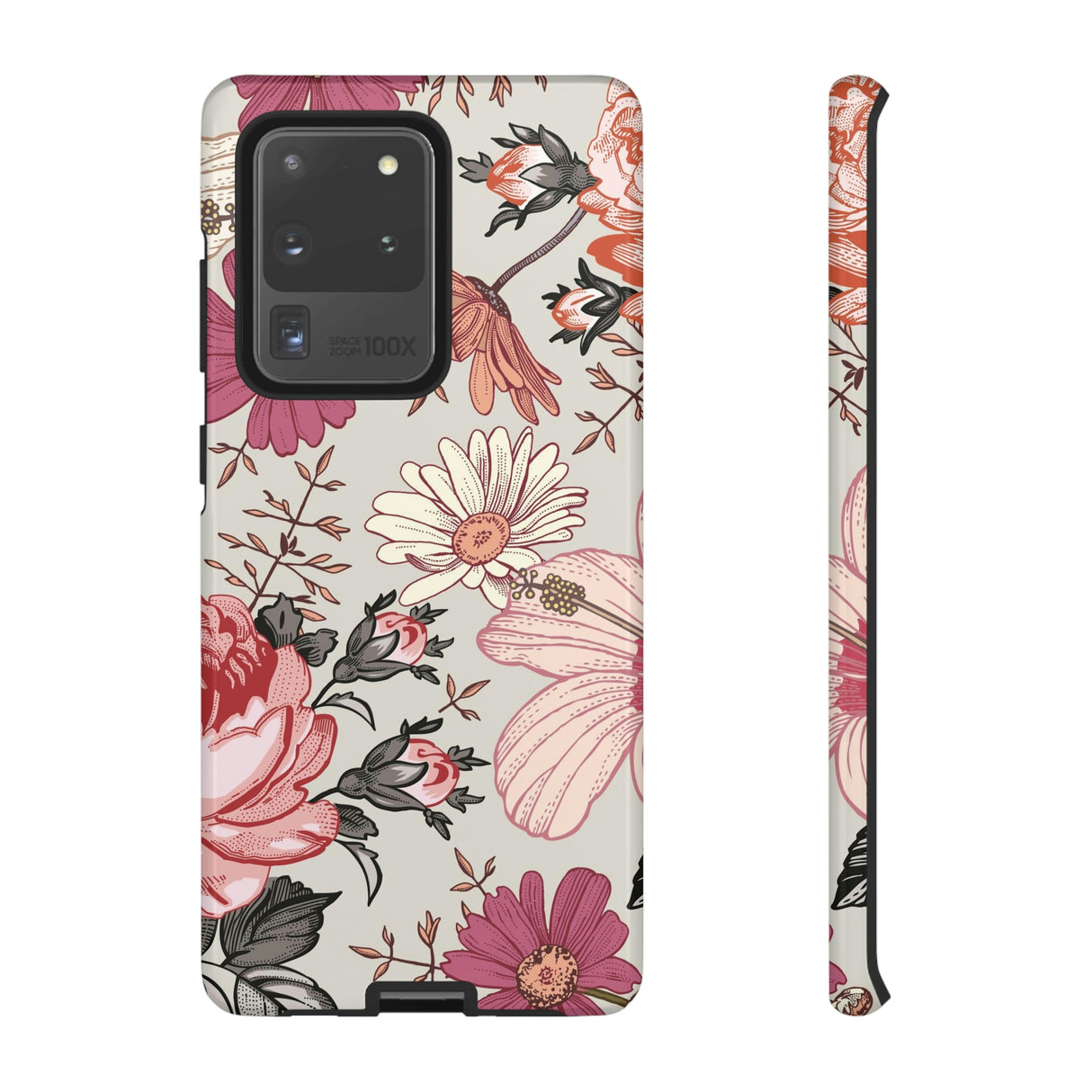 Pink daisies Vintage Flower Samsung Case (Protective) Samsung Galaxy S20 Ultra Glossy Phone Case