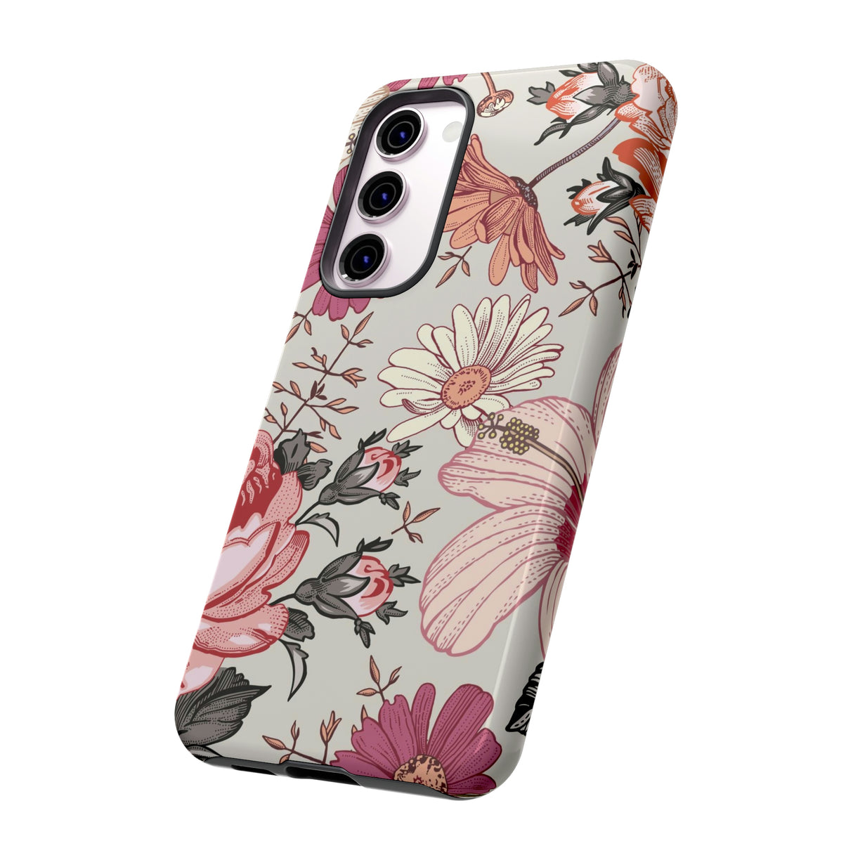 Pink daisies Vintage Flower Samsung Case (Protective) Phone Case