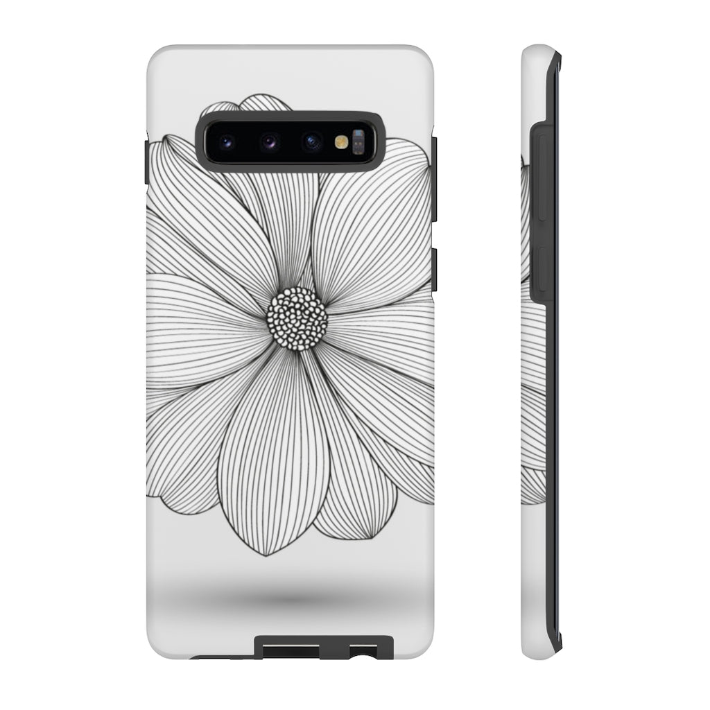 Black n White Dahlia Flower Samsung Case (Protective) Samsung Galaxy S10 Plus Matte Phone Case