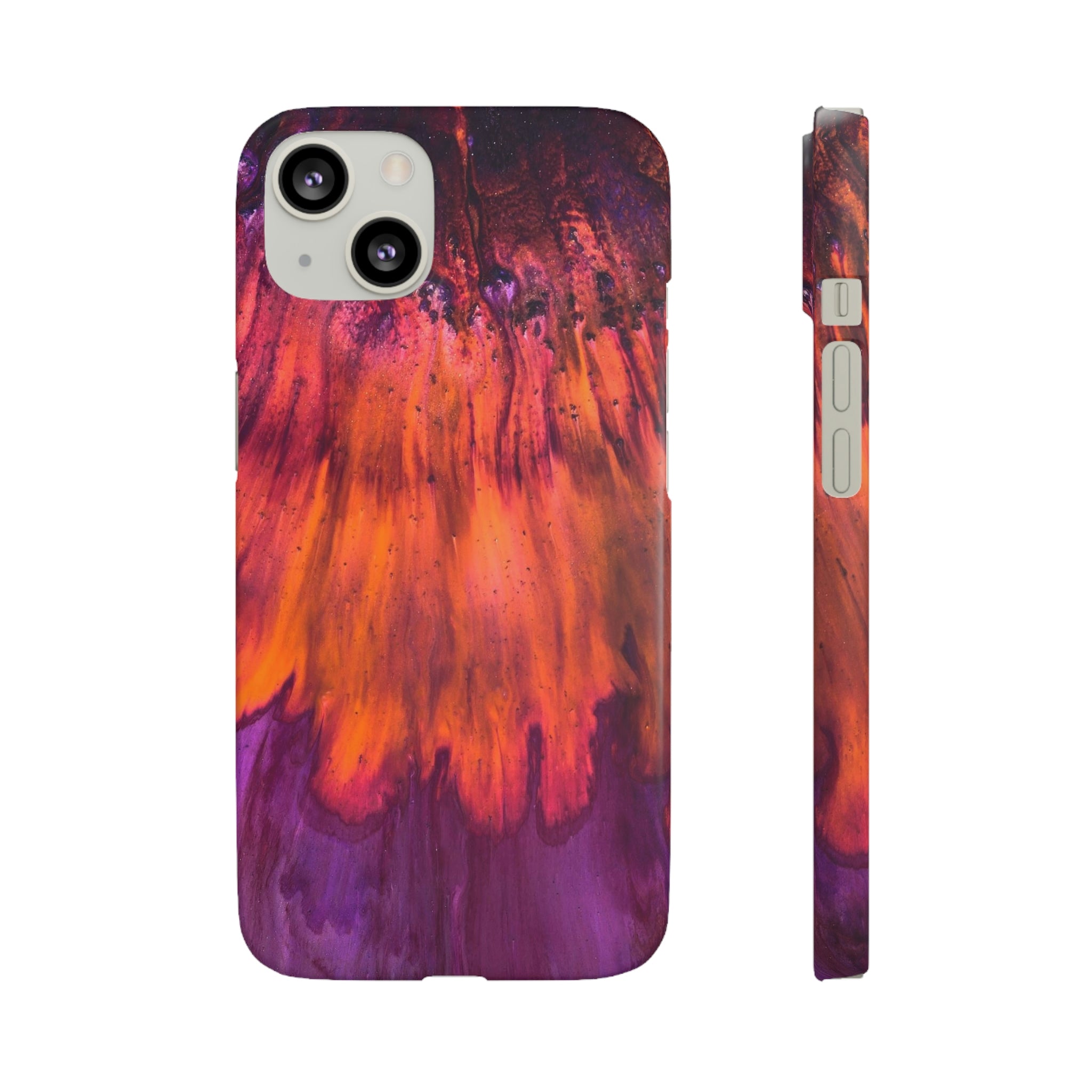 Orange Flow Ink Art iPhone Case (Slim) iPhone 13 Matte Phone Case