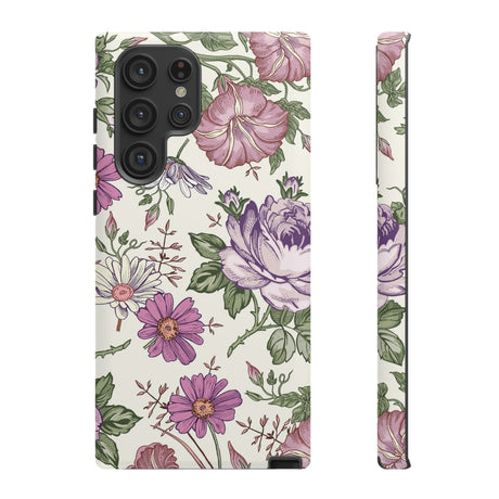 Pastel Vintage Flower Samsung Case (Protective) Samsung Galaxy S22 Ultra Matte Phone Case