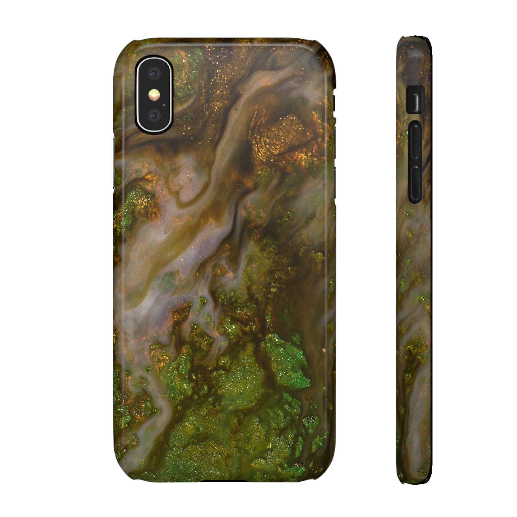 Smaragd Green Ink Art iPhone Case (Slim) iPhone X Glossy Phone Case