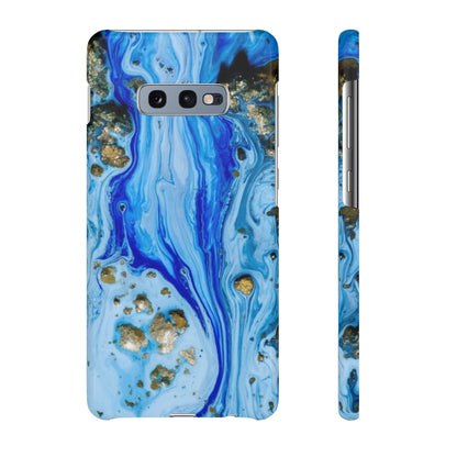 Blue Ice Ink Art Android Case (Slim) Samsung Galaxy S10E Glossy Phone Case