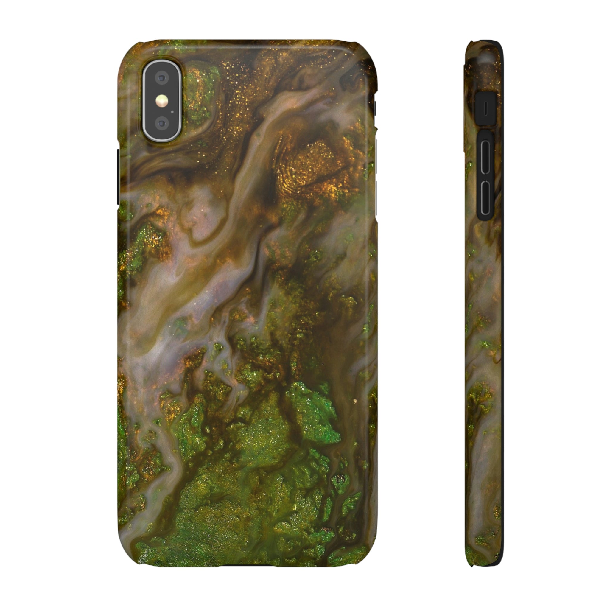 Smaragd Green Ink Art iPhone Case (Slim) iPhone XS MAX Glossy Phone Case