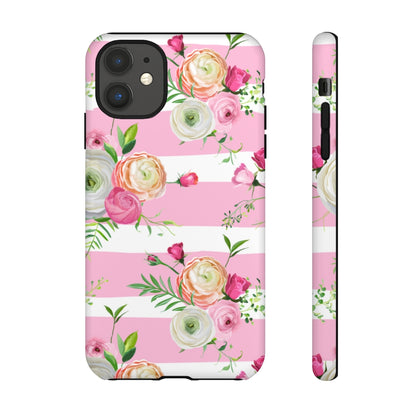 Pink Roses and Ranunculus Flowers iPhone Case (Protective) iPhone 11 Matte Phone Case