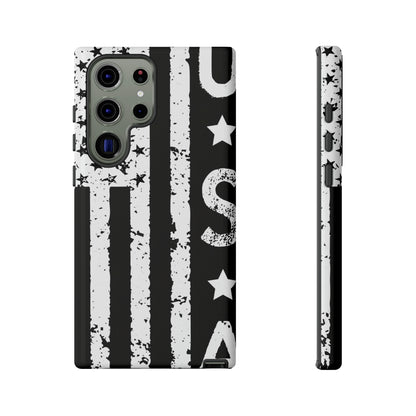 Black n White U.S Flag Android Case (Protective) Samsung Galaxy S23 Ultra Glossy Phone Case