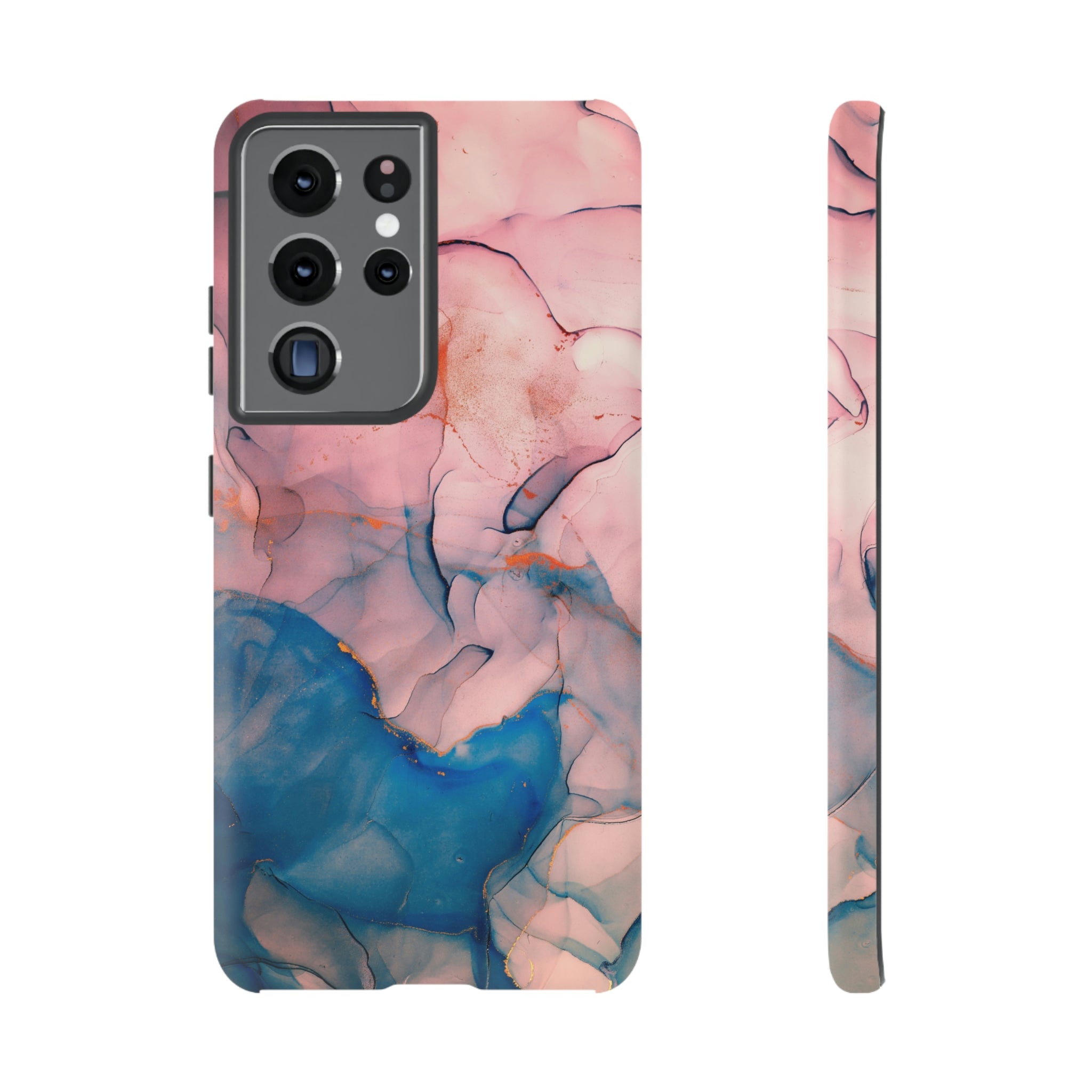 Pink Alcohol ink Marble Android Case (Protective) Samsung Galaxy S21 Ultra Matte Phone Case