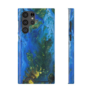 Blue Globe Ink Art Android Case (Card) Samsung Galaxy S22 Ultra Glossy With gift packaging Phone Case