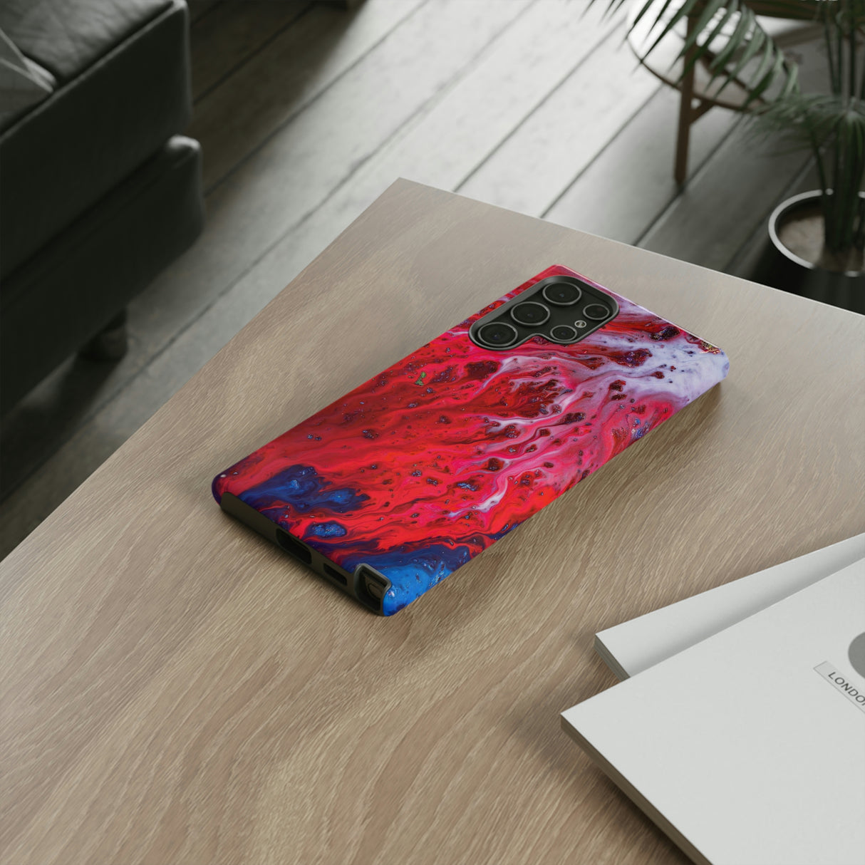 Bright Red Ink Art Android Case (Protective) Phone Case