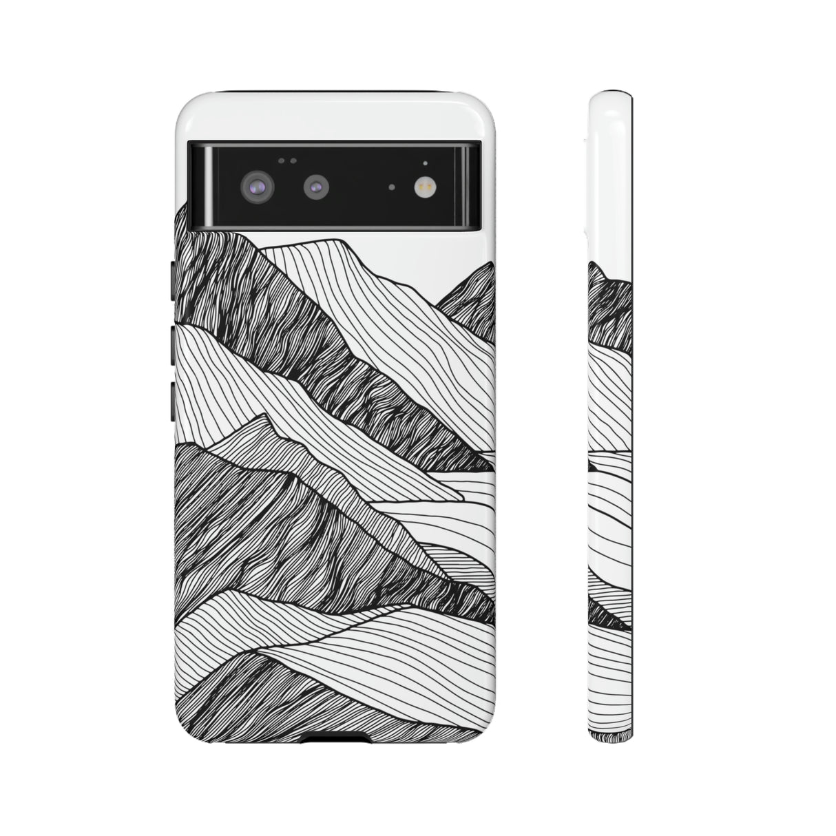 Mountain Line Art Android Case (Protective) Google Pixel 6 Glossy Phone Case