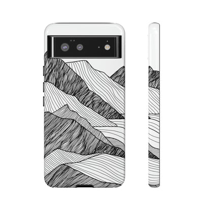 Mountain Line Art Android Case (Protective) Google Pixel 6 Glossy Phone Case