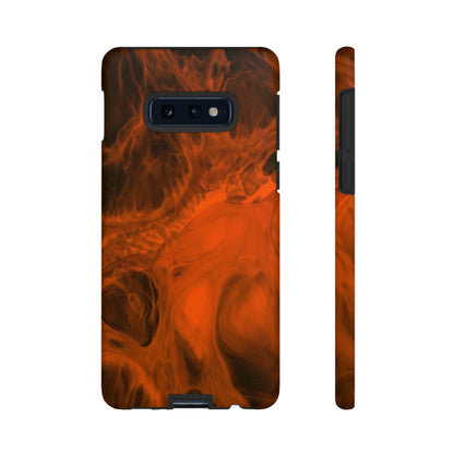 Red Flame Ink Art Android Case (Protective) Samsung Galaxy S10E Matte Phone Case