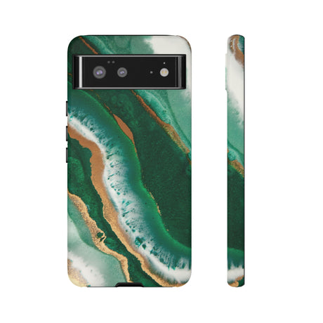 Green & Gold Epoxy Android Case (Protective) Google Pixel 6 Matte Phone Case