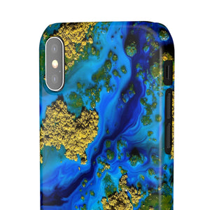 Blue Clear Ocean Ink Art iPhone Case (Slim) Phone Case