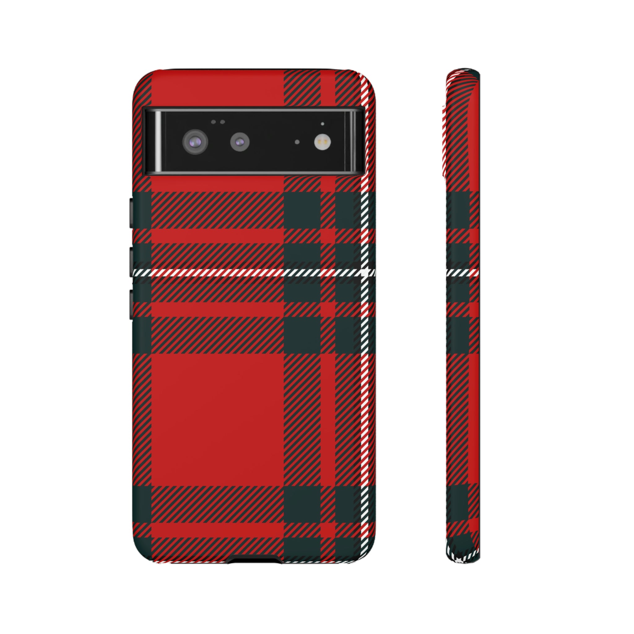 Plaid Pattern Red Android Case (Protective) Google Pixel 6 Matte Phone Case