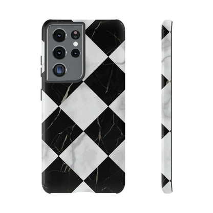 Check Marble Android Case (Protective) Samsung Galaxy S21 Ultra Glossy Phone Case