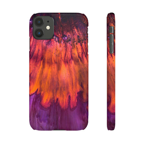 Orange Flow Ink Art iPhone Case (Slim) iPhone 11 Glossy Phone Case