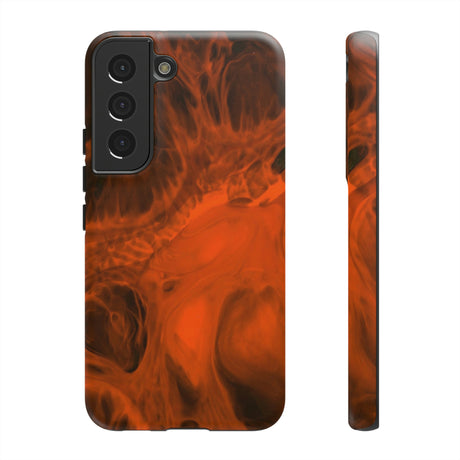 Red Flame Ink Art Android Case (Protective) Samsung Galaxy S22 Matte Phone Case