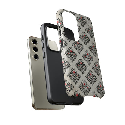 Grey Rose Gothic Flower Samsung Case (Protective) Phone Case