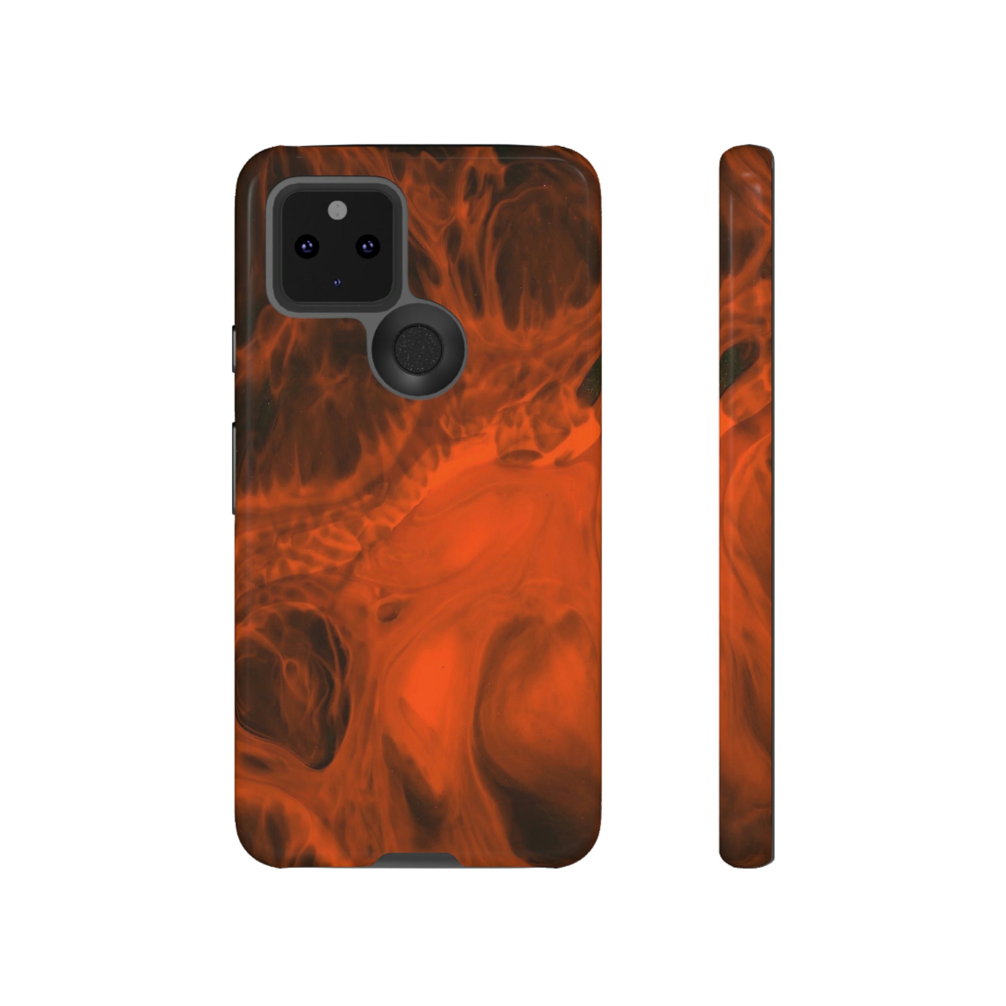 Red Flame Ink Art Android Case (Protective) Google Pixel 5 5G Glossy Phone Case