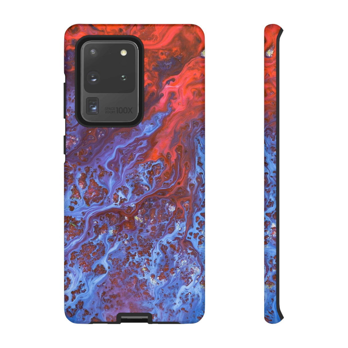 Blue Lava Ink Art Android Case (Protective) Samsung Galaxy S20 Ultra Matte Phone Case