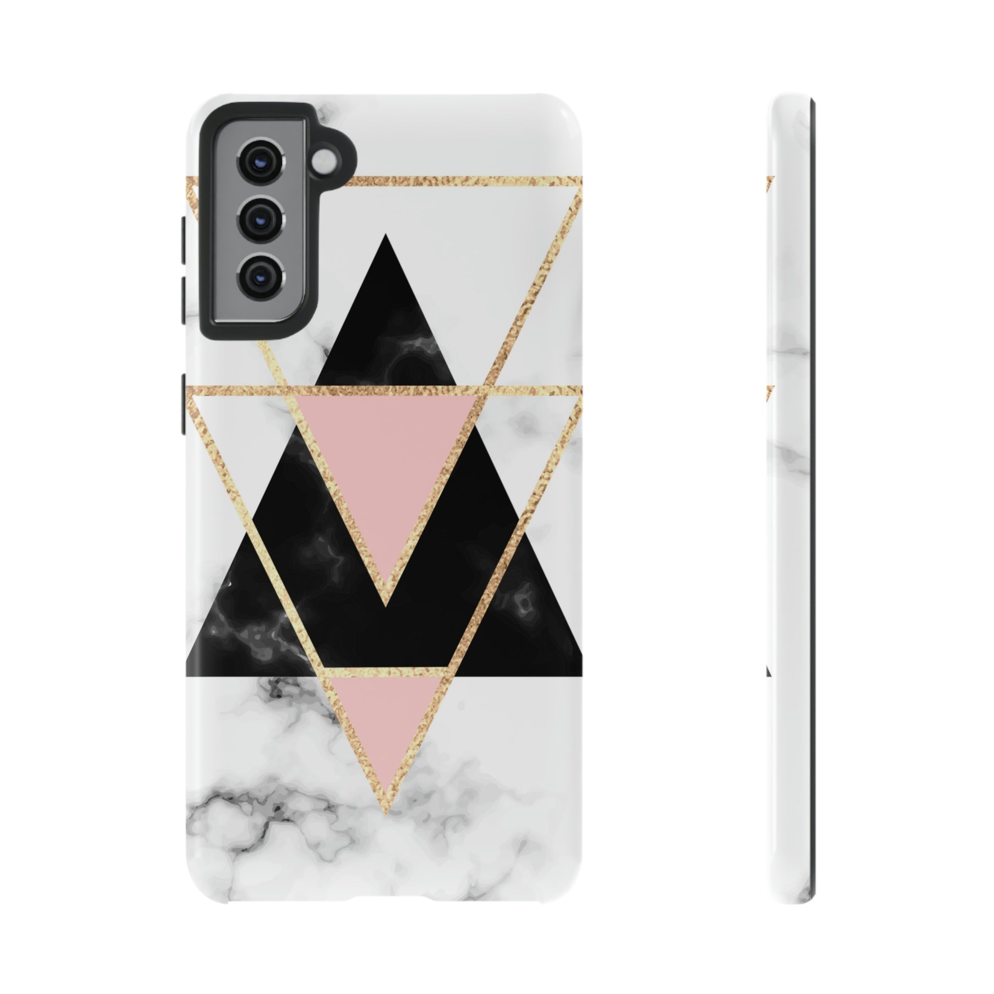 Marble Triangles Android Case (Protective) Samsung Galaxy S21 Plus Glossy Phone Case