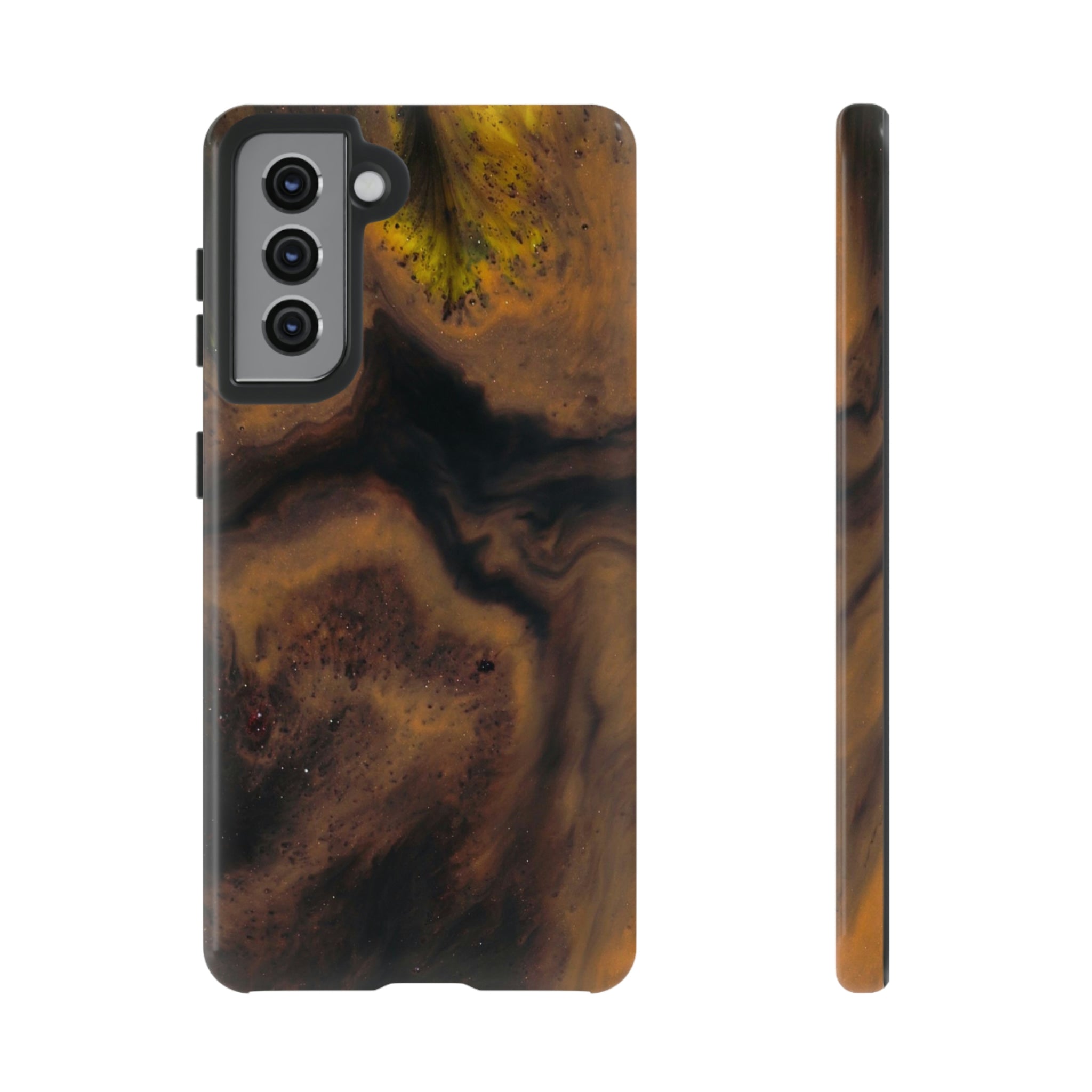 Brown Earth Ink Art Android Case (Protective) Samsung Galaxy S21 Glossy Phone Case