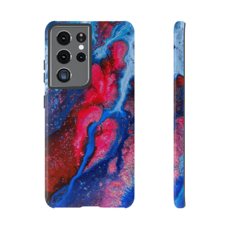 Red n Blue Ink Art Android Case (Protective) Samsung Galaxy S21 Ultra Glossy Phone Case