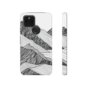 Mountain Line Art Android Case (Protective) Google Pixel 5 5G Glossy Phone Case