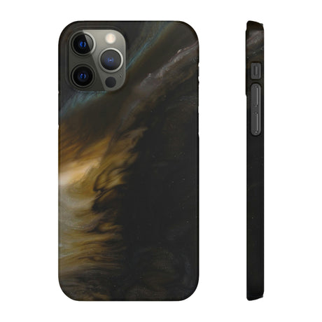 Midnight Shaddow Ink Art iPhone Case (Slim) iPhone 12 Pro Glossy Phone Case