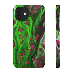 Toxic Green Ink Art iPhone Case (Slim) iPhone 12 Glossy Phone Case