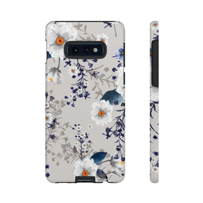 Blue Summerflowers Android Case (Protective) Samsung Galaxy S10E Glossy Phone Case