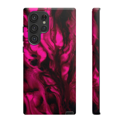 Bright Pink Ink Art Android Case (Protective) Samsung Galaxy S22 Ultra Matte Phone Case