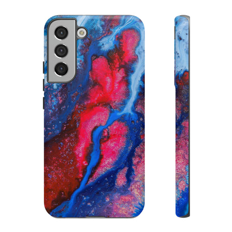 Red n Blue Ink Art Android Case (Protective) Samsung Galaxy S22 Plus Matte Phone Case