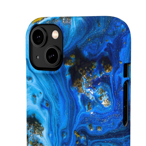 Blue Ice Melt Ink Art iPhone Case (Slim) Phone Case