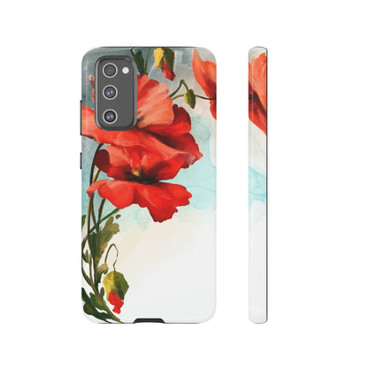 Poppy Flower Drawing Android Case (Protective) Samsung Galaxy S20 FE Glossy Phone Case