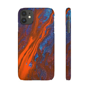 Orange Spikes Ink Art iPhone Case (Slim) iPhone 11 Glossy Phone Case