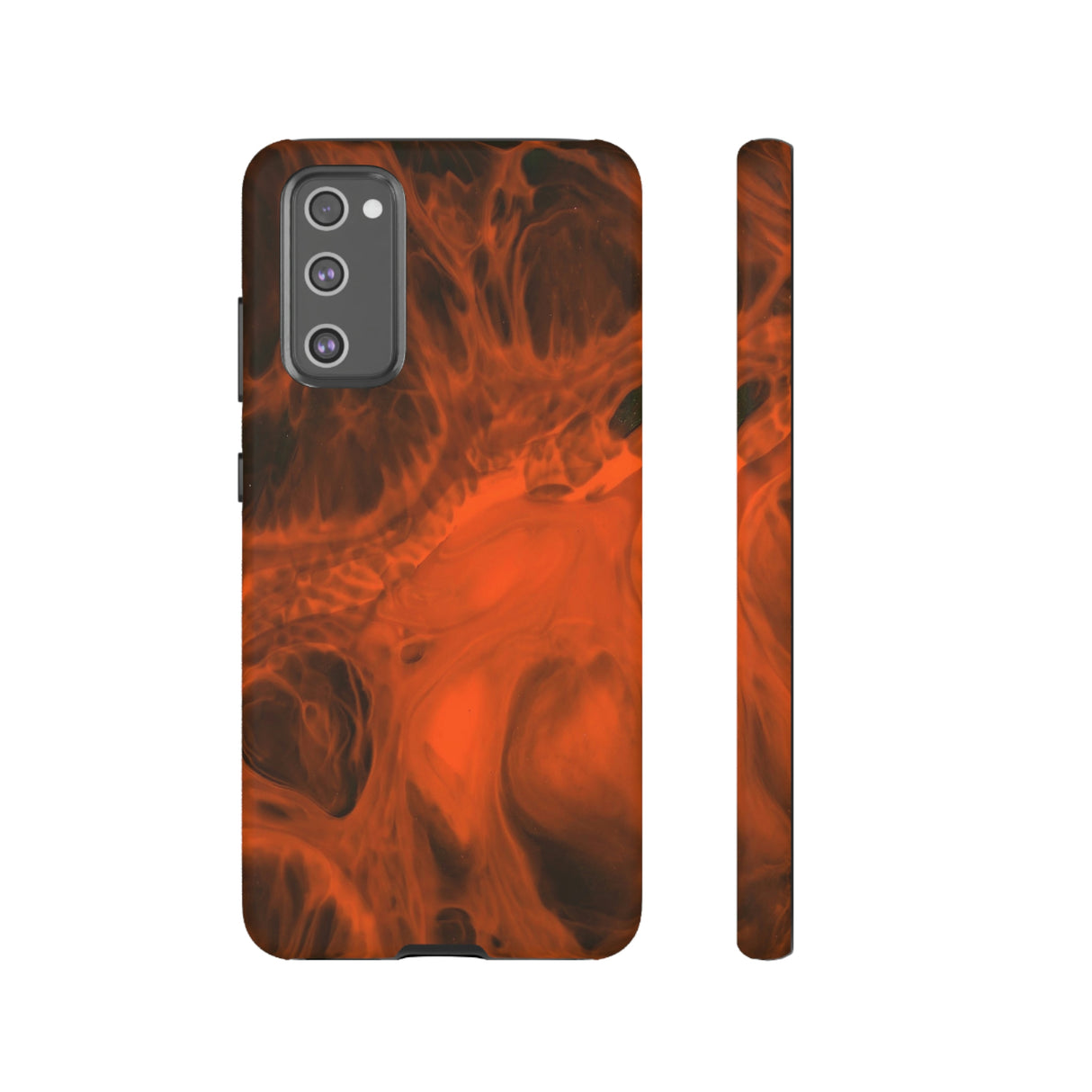 Red Flame Ink Art Android Case (Protective) Samsung Galaxy S20 FE Matte Phone Case