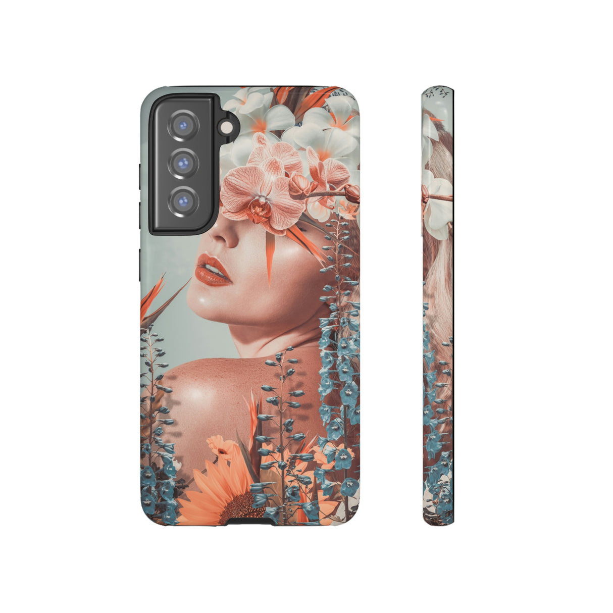 Contemporary Flowers Android Case (Protective) Samsung Galaxy S21 FE Glossy Phone Case