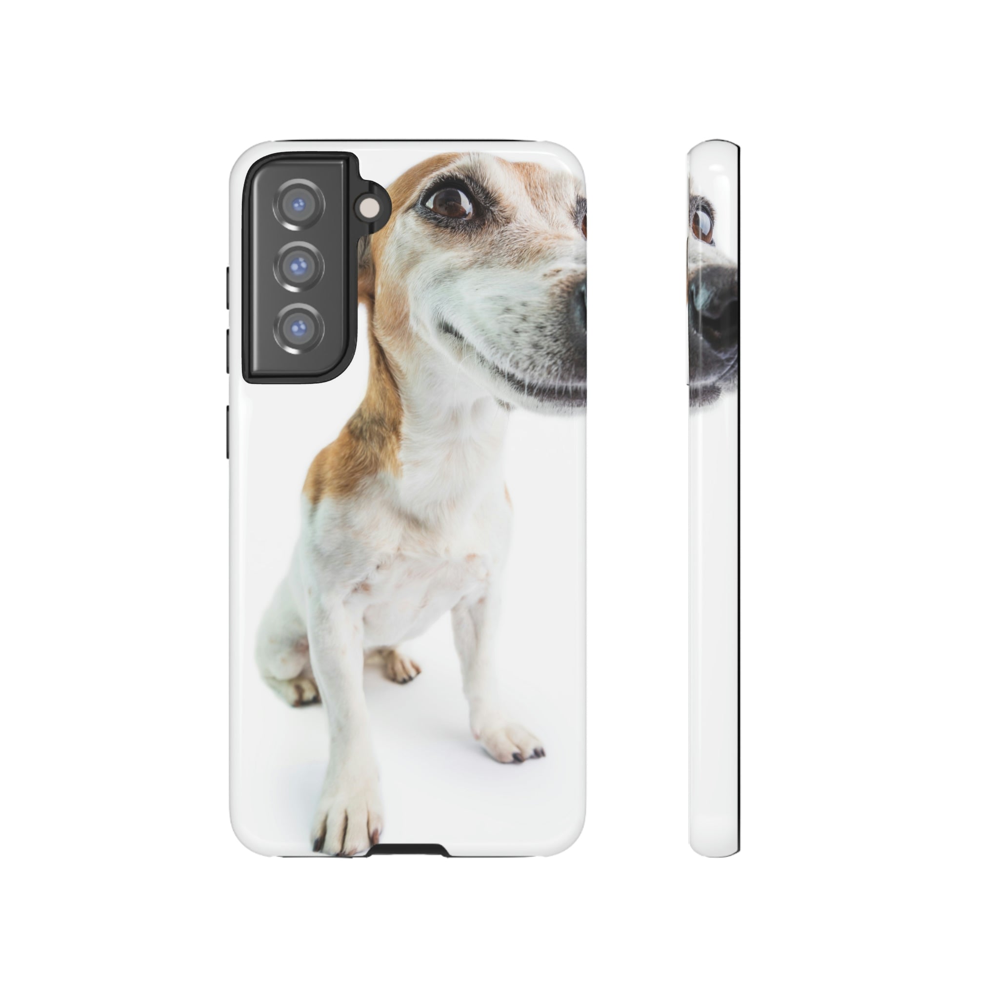 Funny Smiling Dog Android Case (Protective) Samsung Galaxy S21 FE Glossy Phone Case